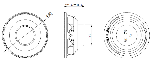 50mm（多媒體喇叭）規格圖